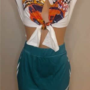Stylish Teal Skirt Set